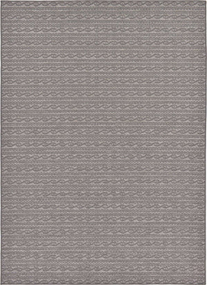 Gray 7' x 10' Outdoor Modern Rectangle Rug