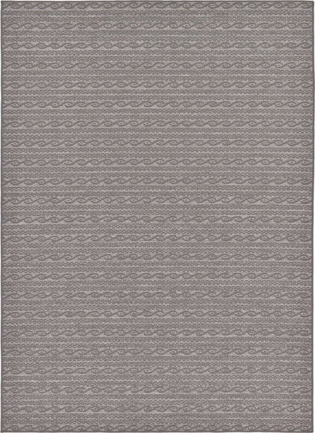 Gray 7' x 10' Outdoor Modern Rectangle Rug