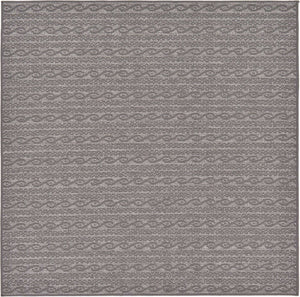 Gray 6' x 6' Outdoor Modern Square Rug