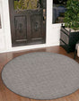 Gray 6' 1 x 6' 1 Outdoor Modern Round Rug