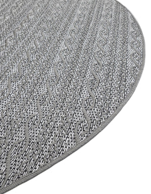 Gray 6' 1 x 6' 1 Outdoor Modern Round Rug