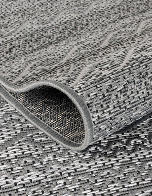 Gray 7' x 10' Outdoor Modern Rectangle Rug