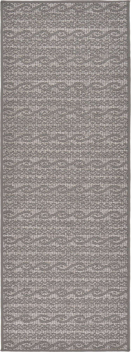Gray 2' 2 x 6' 1 Outdoor Modern Runner Rug