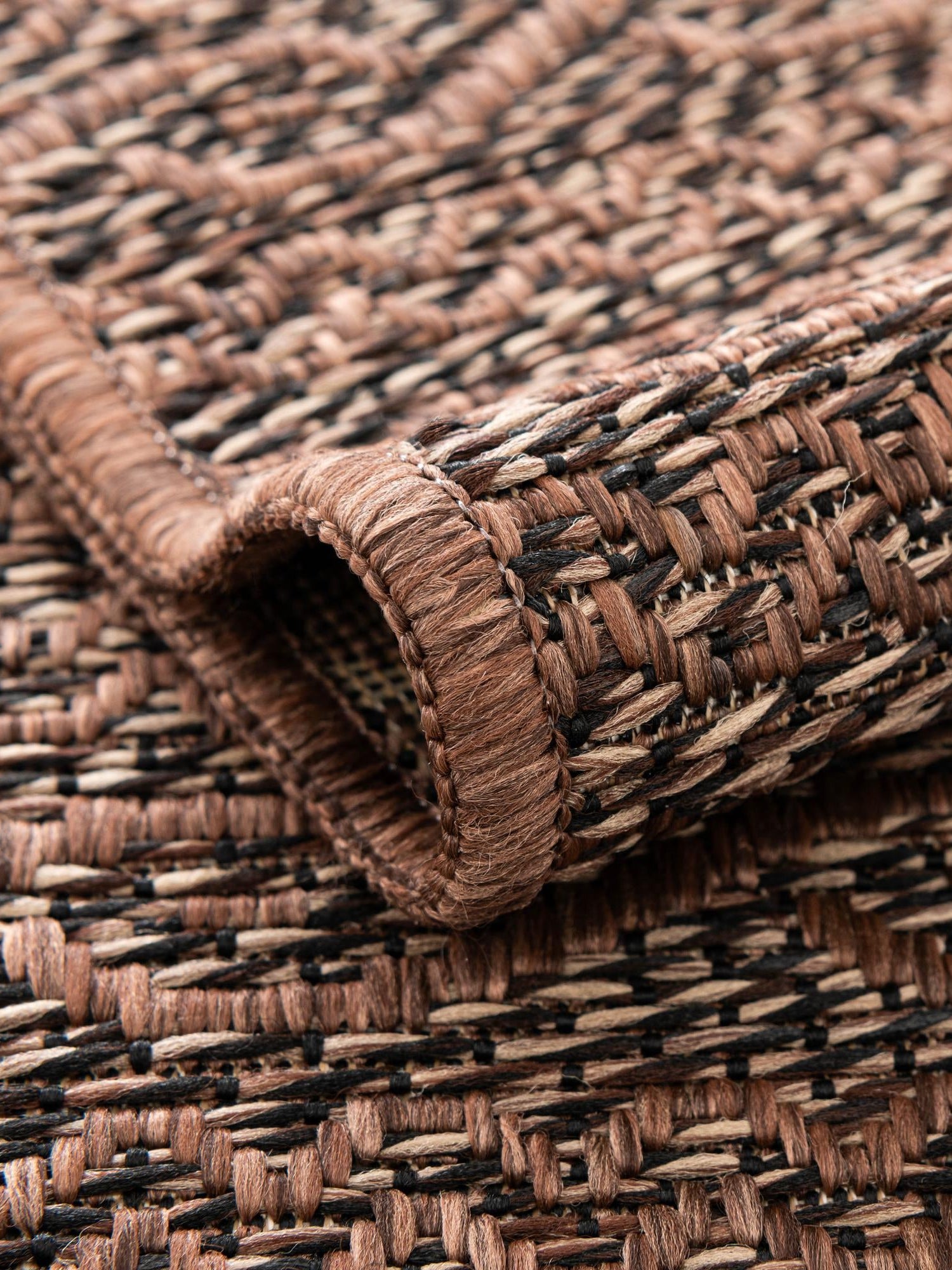 Brown 8' x 11' 4 Outdoor Modern Rectangle Area Rug Weather Resistant for Patio, Deck, Terrace, Balcony, Porch 100% Polypropylene Modern Outside Carpet for Sale at Rug Engine