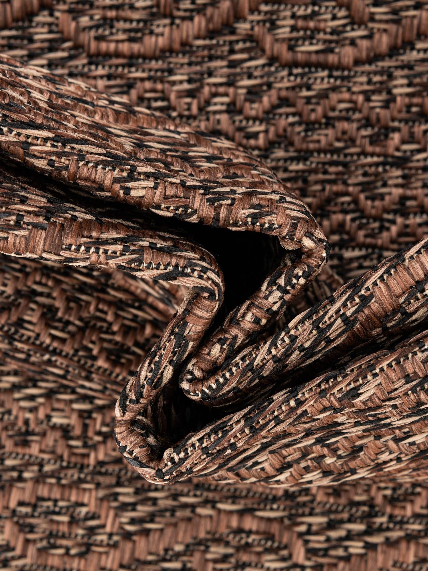 Brown 9' x 12' Outdoor Modern Rectangle Area Rug Weather Resistant for Patio, Deck, Terrace, Balcony, Porch 100% Polypropylene Modern Outside Carpet for Sale at Rug Engine
