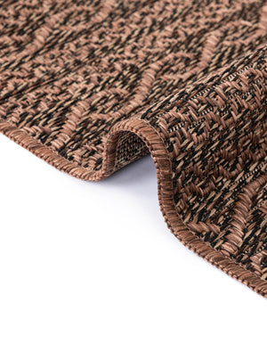 Brown 9' x 12' Outdoor Modern Rectangle Area Rug Weather Resistant for Patio, Deck, Terrace, Balcony, Porch 100% Polypropylene Modern Outside Carpet for Sale at Rug Engine
