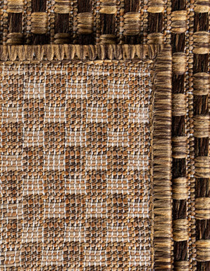 Brown 6' 1 x 6' 1 Outdoor Border Square Rug