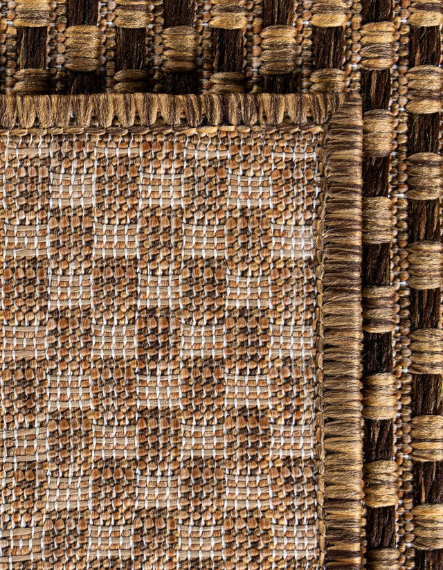 Brown 6' 1 x 6' 1 Outdoor Border Square Rug