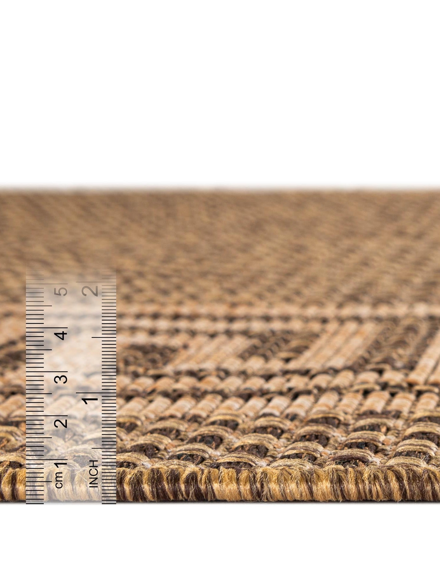Brown 3' 3 x 5' 1 Outdoor Border Rectangle Area Rug Weather Resistant for Patio, Deck, Terrace, Balcony, Porch 100% Polypropylene Classic Bordered Carpet for Sale at Rug Engine
