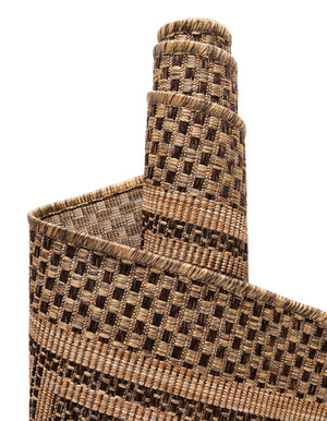 Brown 9' x 12' 2 Outdoor Border Rectangle Rug