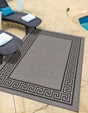Gray 5' 3 x 8' Outdoor Border Rectangle Rug