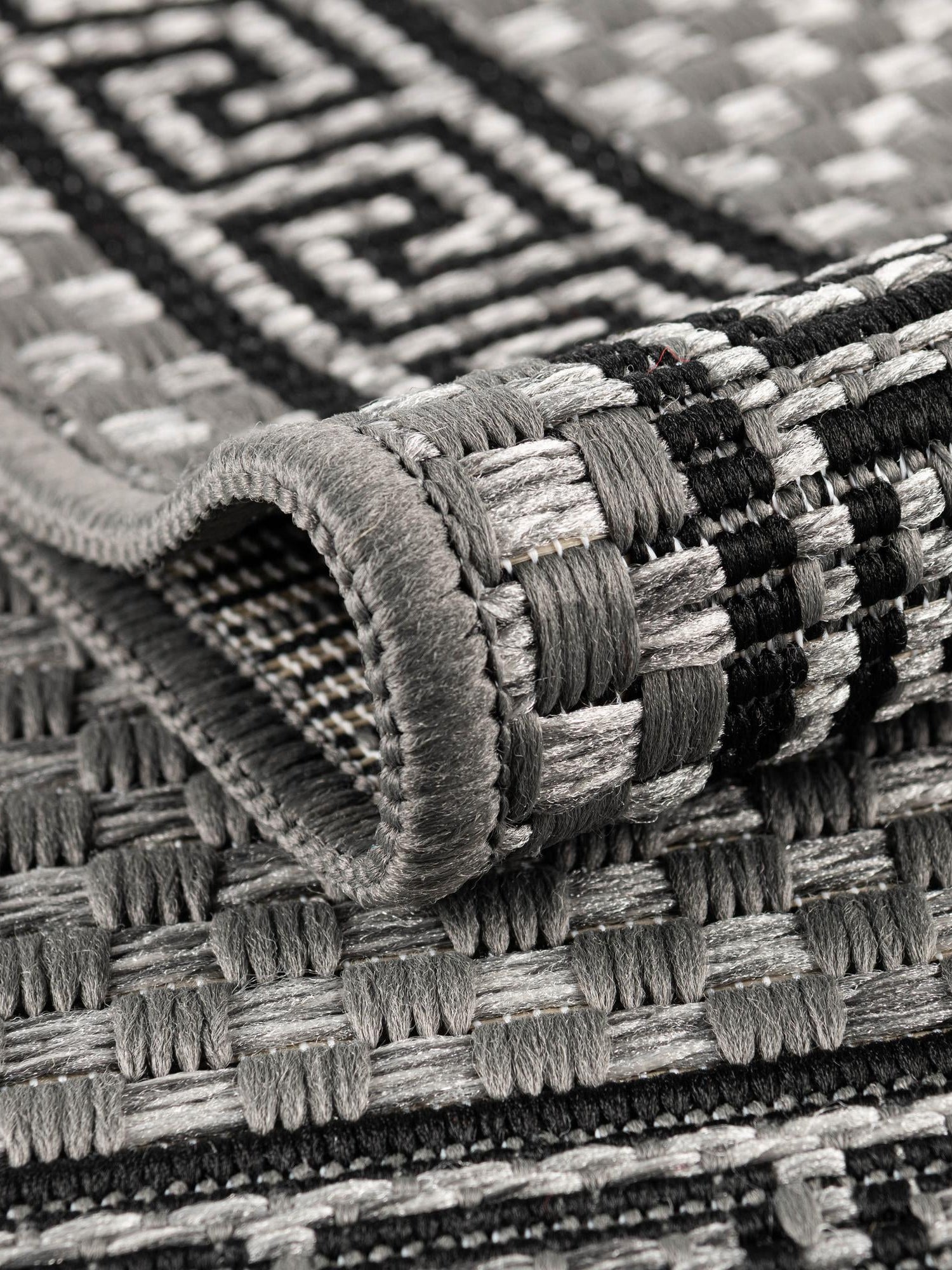 Gray 4' 1 x 6' 1 Outdoor Border Rectangle Area Rug Weather Resistant for Patio, Deck, Terrace, Balcony, Porch 100% Polypropylene Classic Bordered Carpet for Sale at Rug Engine