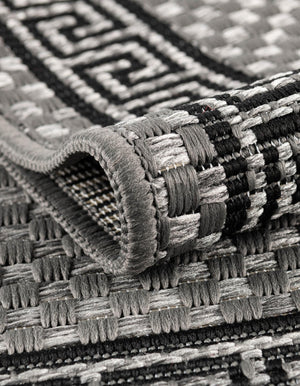 Gray 7' x 10' Outdoor Border Rectangle Area Rug Weather Resistant for Patio, Deck, Terrace, Balcony, Porch 100% Polypropylene Classic Bordered Carpet for Sale at Rug Engine