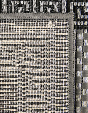 Gray 9' x 12' Outdoor Border Rectangle Rug