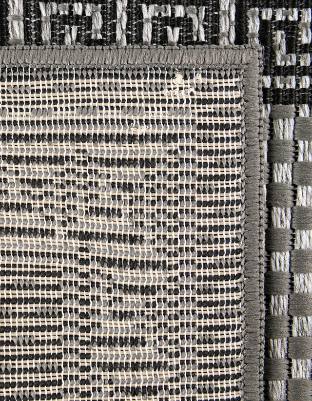 Gray 9' x 12' Outdoor Border Rectangle Rug