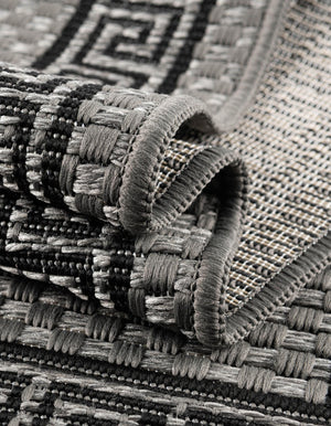 Gray 6' 1 x 9' Outdoor Border Rectangle Area Rug Weather Resistant for Patio, Deck, Terrace, Balcony, Porch 100% Polypropylene Classic Bordered Carpet for Sale at Rug Engine