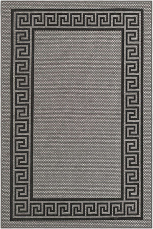 Gray 5' 3 x 8' Outdoor Border Rectangle Rug