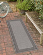 Gray 2' x 6' 1 Outdoor Border Runner Rug