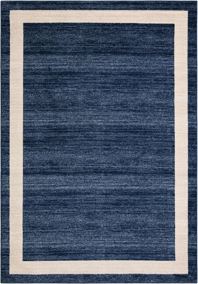 Navy Blue 7' 10 x 11' Del Mar Rectangle Area Rug 100% Polypropylene Easy Clean Stain Resistant Vivid Modern Carpet Mat for Home Decor Interior Designing for Sale at Rug Engine