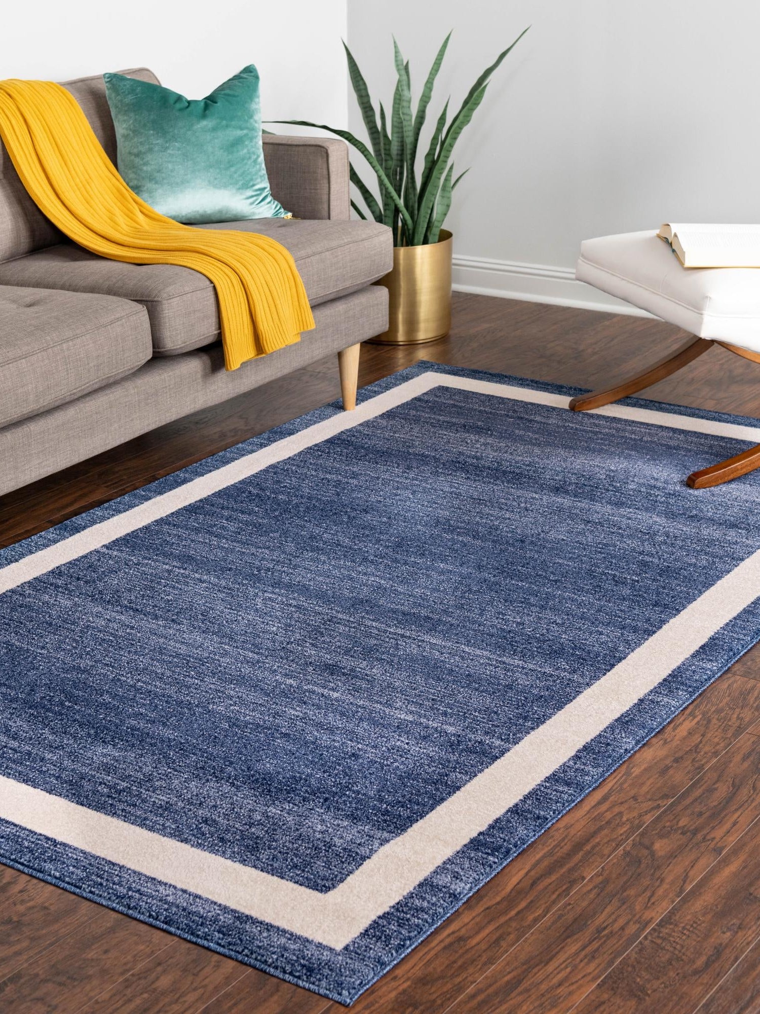 Navy Blue 3' 1 x 5' 3 Del Mar Rectangle Area Rug 100% Polypropylene Easy Clean Stain Resistant Vivid Modern Carpet Mat for Home Decor Interior Designing for Sale at Rug Engine