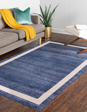Navy Blue 7' 10 x 11' Del Mar Rectangle Area Rug 100% Polypropylene Easy Clean Stain Resistant Vivid Modern Carpet Mat for Home Decor Interior Designing for Sale at Rug Engine