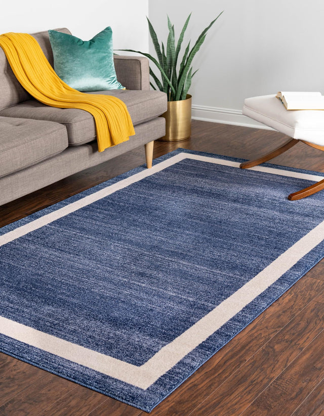 Navy Blue 7' 10 x 11' Del Mar Rectangle Area Rug 100% Polypropylene Easy Clean Stain Resistant Vivid Modern Carpet Mat for Home Decor Interior Designing for Sale at Rug Engine