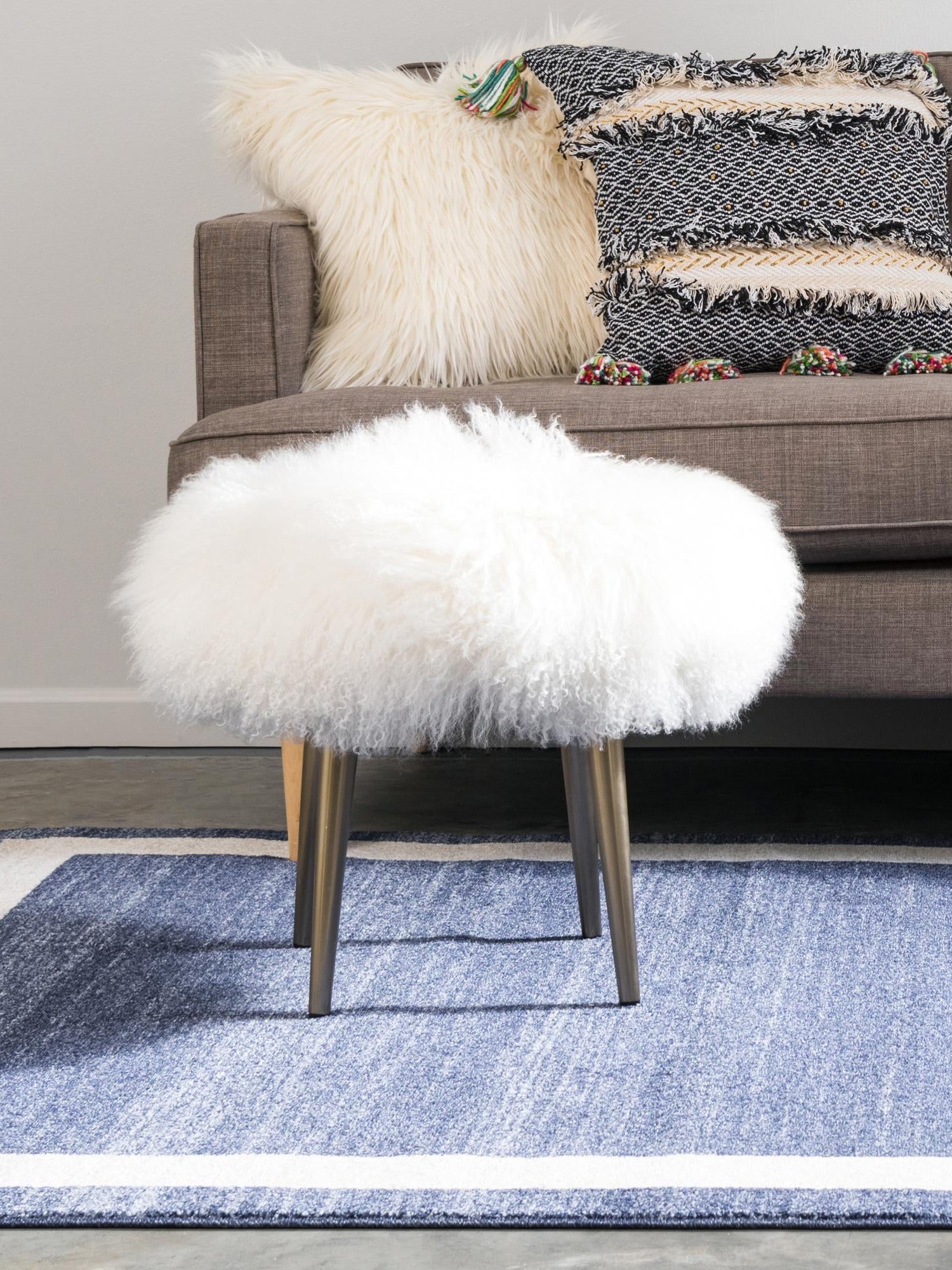 Navy Blue 6' 1 x 9' Del Mar Rectangle Area Rug 100% Polypropylene Easy Clean Stain Resistant Vivid Modern Carpet Mat for Home Decor Interior Designing for Sale at Rug Engine