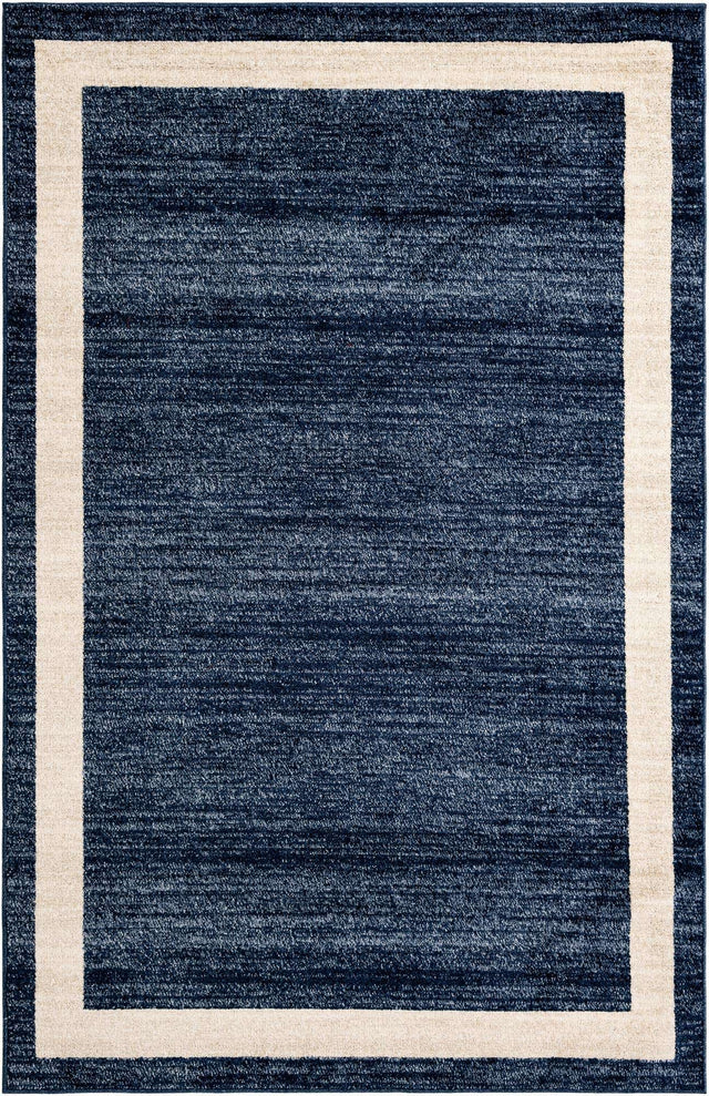 Navy Blue 5' 3 x 8' Del Mar Rectangle Area Rug 100% Polypropylene Easy Clean Stain Resistant Vivid Modern Carpet Mat for Home Decor Interior Designing for Sale at Rug Engine