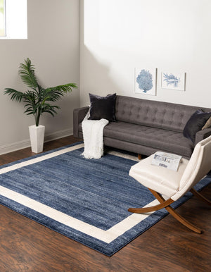 Navy Blue 7' 10 x 7' 10 Del Mar Square Area Rug 100% Polypropylene Easy Clean Stain Resistant Vivid Modern Carpet Mat for Home Decor Interior Designing for Sale at Rug Engine