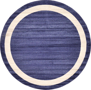 Navy Blue 7' 10 x 7' 10 Del Mar Round Area Rug 100% Polypropylene Easy Clean Stain Resistant Vivid Modern Carpet Mat for Home Decor Interior Designing for Sale at Rug Engine