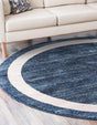 Navy Blue 7' 10 x 7' 10 Del Mar Round Area Rug 100% Polypropylene Easy Clean Stain Resistant Vivid Modern Carpet Mat for Home Decor Interior Designing for Sale at Rug Engine