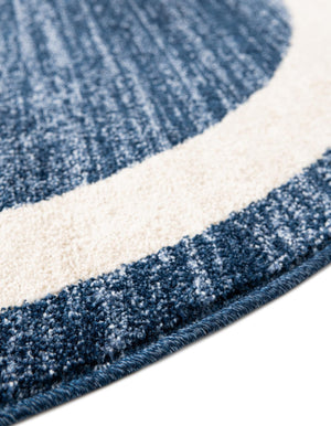 Navy Blue 4' 1 x 4' 1 Del Mar Round Area Rug 100% Polypropylene Easy Clean Stain Resistant Vivid Modern Carpet Mat for Home Decor Interior Designing for Sale at Rug Engine