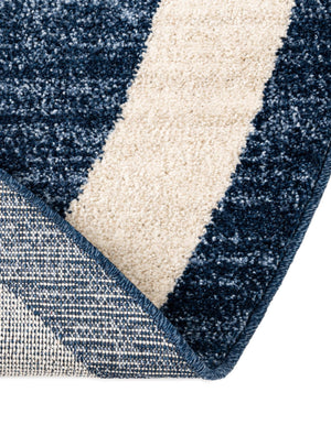 Navy Blue 4' 1 x 4' 1 Del Mar Round Area Rug 100% Polypropylene Easy Clean Stain Resistant Vivid Modern Carpet Mat for Home Decor Interior Designing for Sale at Rug Engine