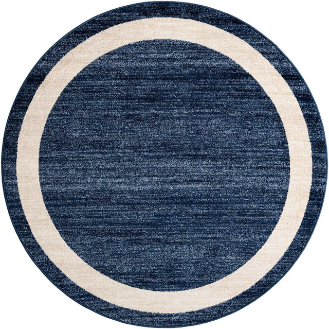 Navy Blue 6' 1 x 6' 1 Del Mar Round Area Rug 100% Polypropylene Easy Clean Stain Resistant Vivid Modern Carpet Mat for Home Decor Interior Designing for Sale at Rug Engine