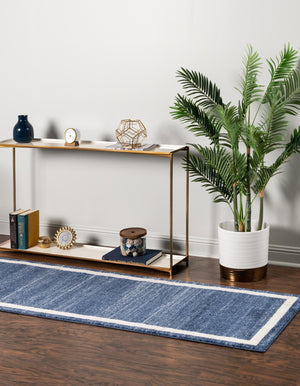 Navy Blue 2' x 8' Del Mar Runner Area Rug 100% Polypropylene Easy Clean Stain Resistant Vivid Modern Carpet Mat for Home Decor Interior Designing for Sale at Rug Engine