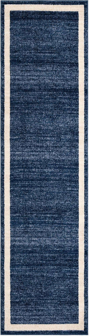 Navy Blue 2' 7 x 10' Del Mar Runner Area Rug 100% Polypropylene Easy Clean Stain Resistant Vivid Modern Carpet Mat for Home Decor Interior Designing for Sale at Rug Engine