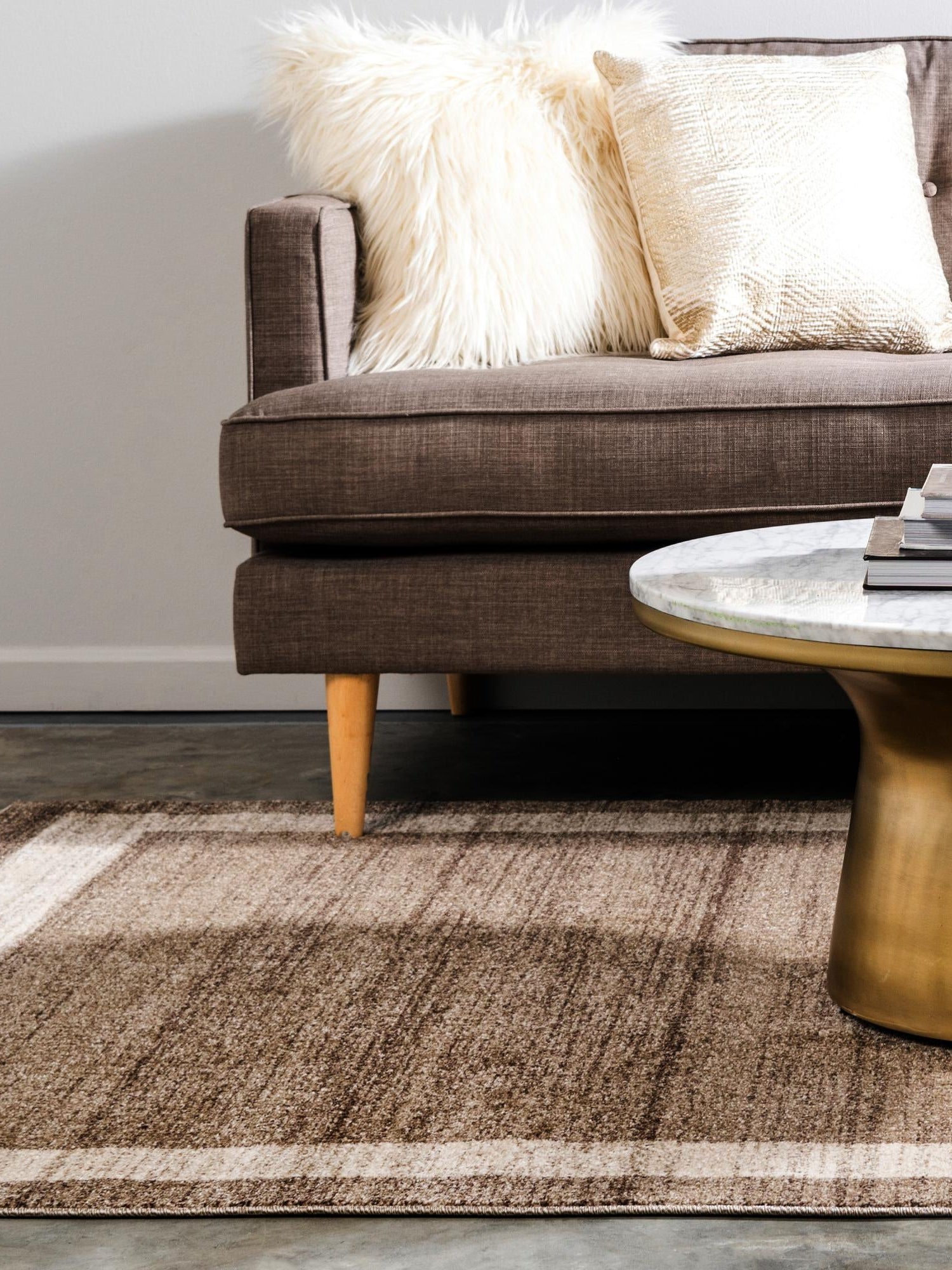 Light Brown 7' 10 x 11' Del Mar Rectangle Area Rug 100% Polypropylene Easy Clean Stain Resistant Vivid Modern Carpet Mat for Home Decor Interior Designing for Sale at Rug Engine