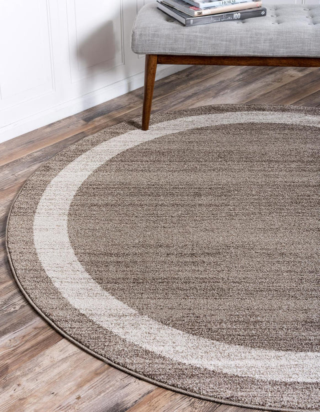 Light Brown 7' 10 x 7' 10 Del Mar Round Area Rug 100% Polypropylene Easy Clean Stain Resistant Vivid Modern Carpet Mat for Home Decor Interior Designing for Sale at Rug Engine