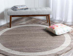Light Brown 4' 1 x 4' 1 Del Mar Round Area Rug 100% Polypropylene Easy Clean Stain Resistant Vivid Modern Carpet Mat for Home Decor Interior Designing for Sale at Rug Engine