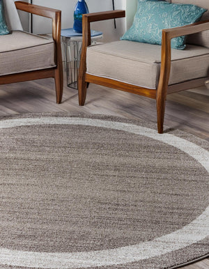 Light Brown 6' 1 x 6' 1 Del Mar Round Area Rug 100% Polypropylene Easy Clean Stain Resistant Vivid Modern Carpet Mat for Home Decor Interior Designing for Sale at Rug Engine