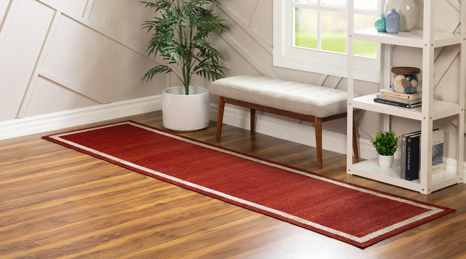 Terracotta 2' x 6' 1 Del Mar Runner Area Rug 100% Polypropylene Easy Clean Stain Resistant Vivid Modern Carpet Mat for Home Decor Interior Designing for Sale at Rug Engine