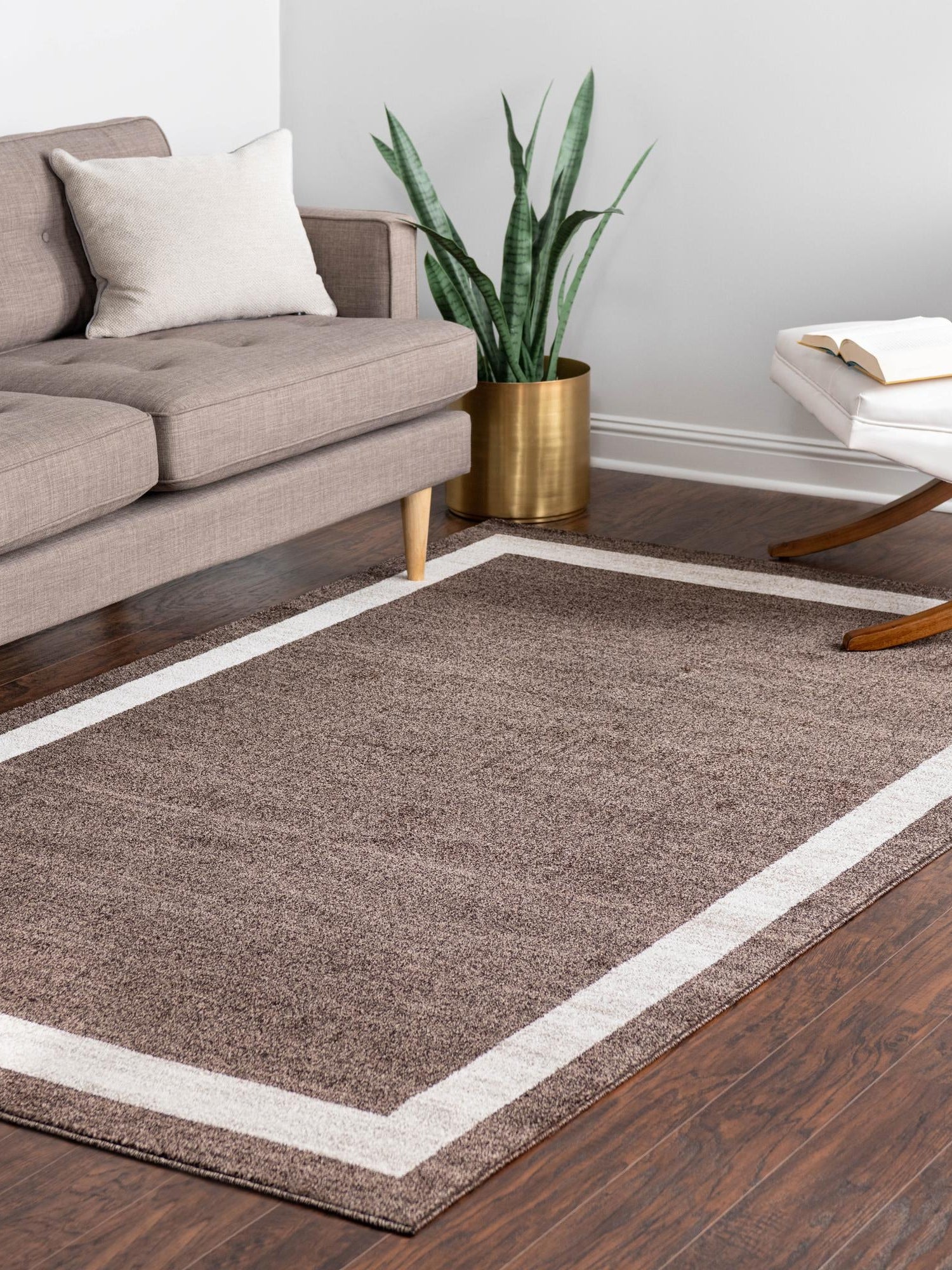 Brown 5' 3 x 8' Del Mar Rectangle Area Rug 100% Polypropylene Easy Clean Stain Resistant Vivid Modern Carpet Mat for Home Decor Interior Designing for Sale at Rug Engine