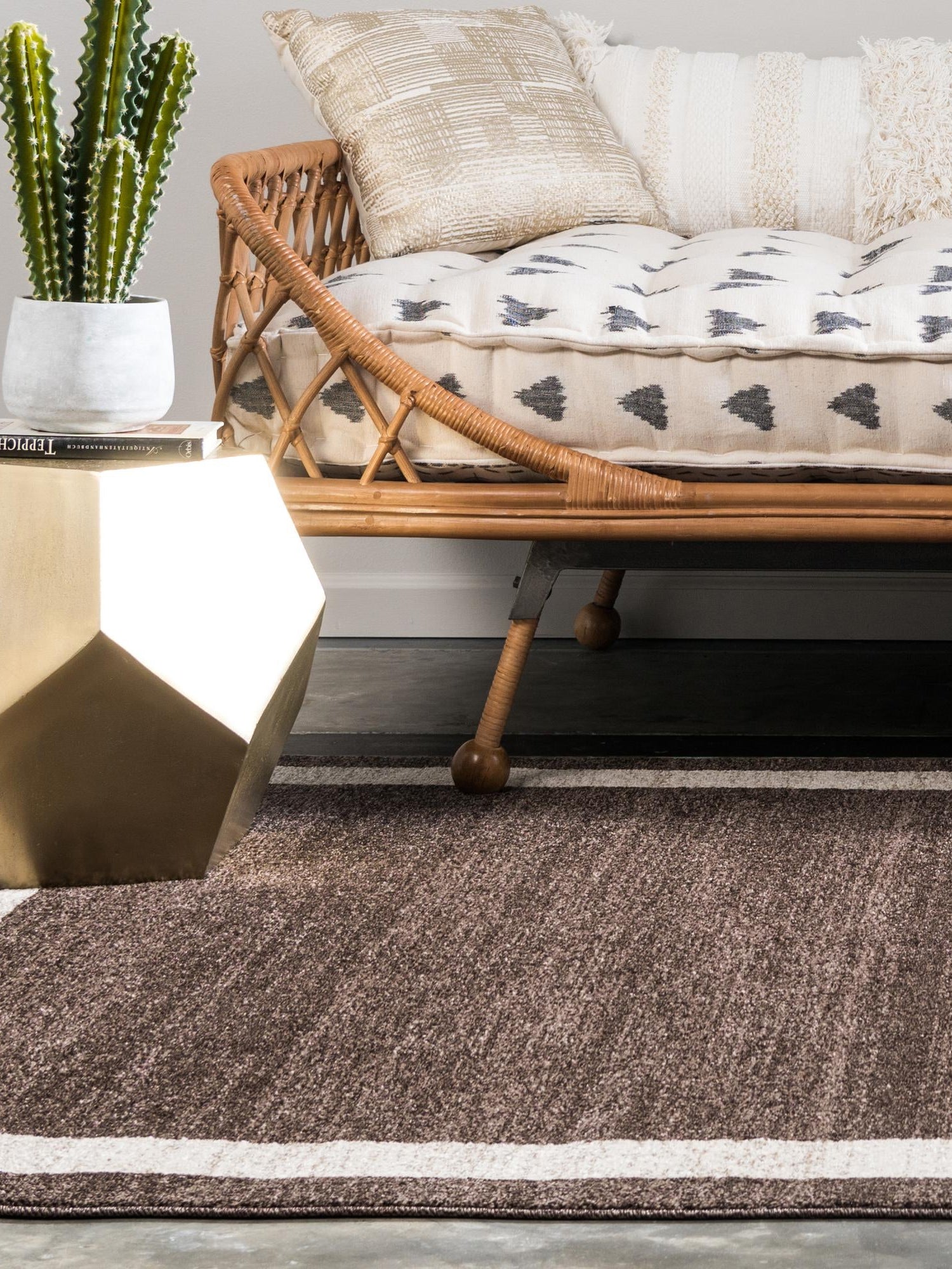 Brown 5' 3 x 8' Del Mar Rectangle Area Rug 100% Polypropylene Easy Clean Stain Resistant Vivid Modern Carpet Mat for Home Decor Interior Designing for Sale at Rug Engine