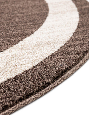 Brown 7' 10 x 7' 10 Del Mar Round Area Rug 100% Polypropylene Easy Clean Stain Resistant Vivid Modern Carpet Mat for Home Decor Interior Designing for Sale at Rug Engine