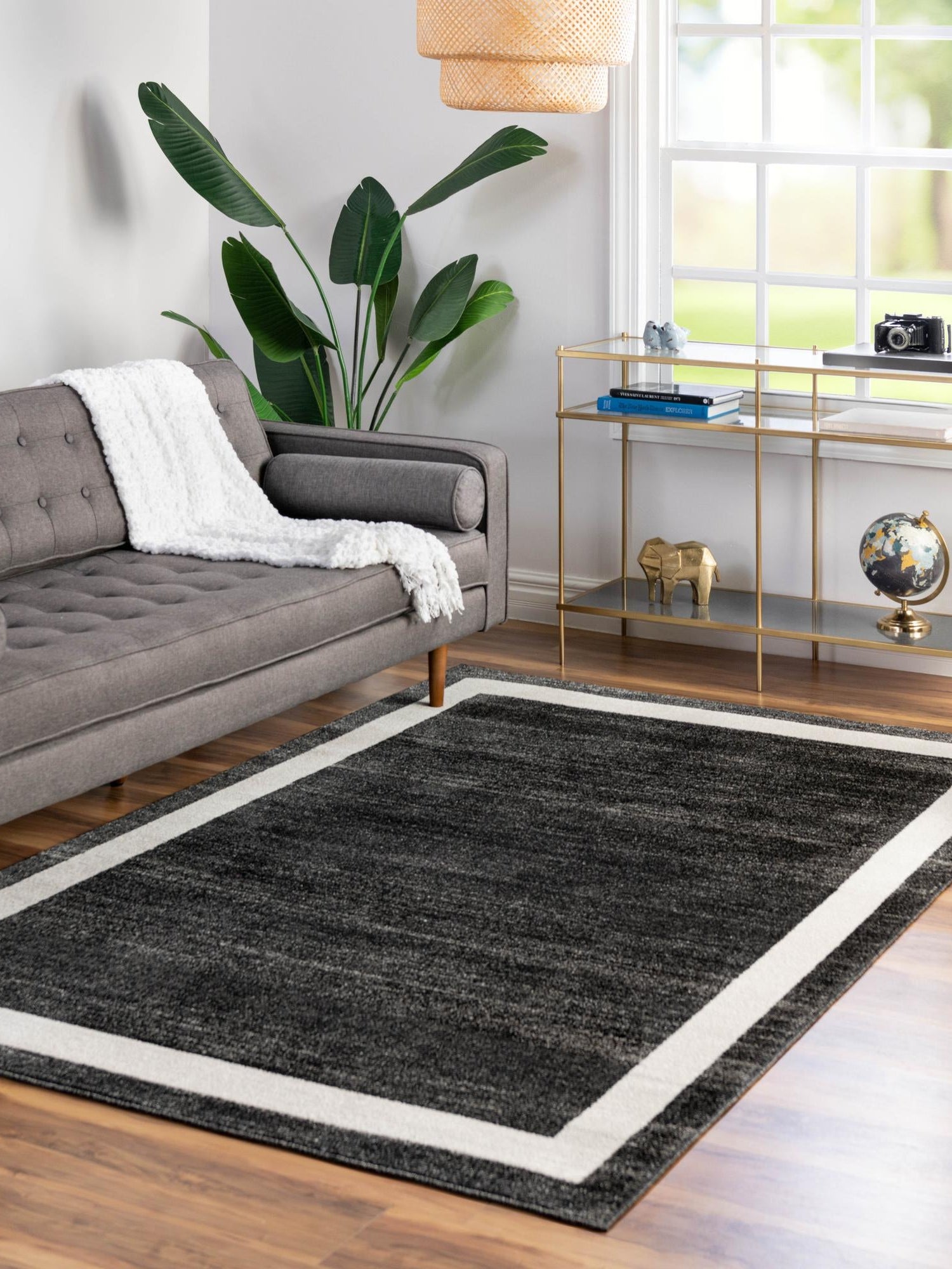 Black 2' x 3' 1 Del Mar Rectangle Area Rug 100% Polypropylene Easy Clean Stain Resistant Vivid Modern Carpet Mat for Home Decor Interior Designing for Sale at Rug Engine