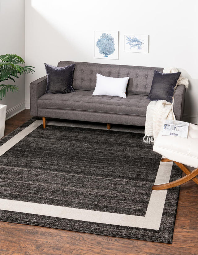 Black 7' 10 x 7' 10 Del Mar Square Area Rug 100% Polypropylene Easy Clean Stain Resistant Vivid Modern Carpet Mat for Home Decor Interior Designing for Sale at Rug Engine