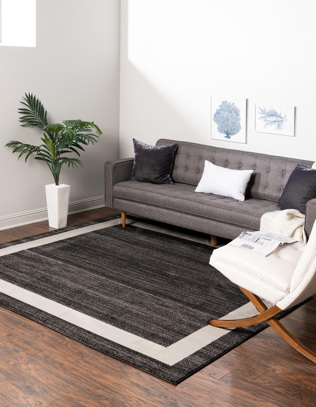 Black 7' 10 x 7' 10 Del Mar Square Area Rug 100% Polypropylene Easy Clean Stain Resistant Vivid Modern Carpet Mat for Home Decor Interior Designing for Sale at Rug Engine