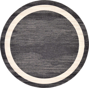 Black 7' 10 x 7' 10 Del Mar Round Area Rug 100% Polypropylene Easy Clean Stain Resistant Vivid Modern Carpet Mat for Home Decor Interior Designing for Sale at Rug Engine