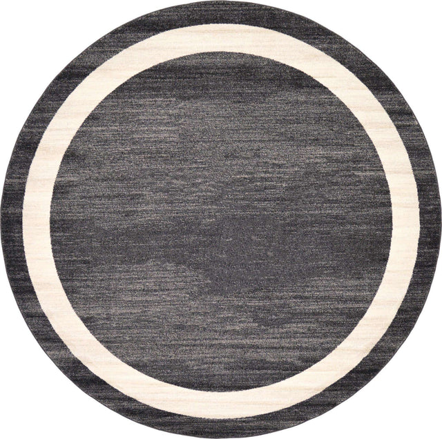 Black 7' 10 x 7' 10 Del Mar Round Area Rug 100% Polypropylene Easy Clean Stain Resistant Vivid Modern Carpet Mat for Home Decor Interior Designing for Sale at Rug Engine