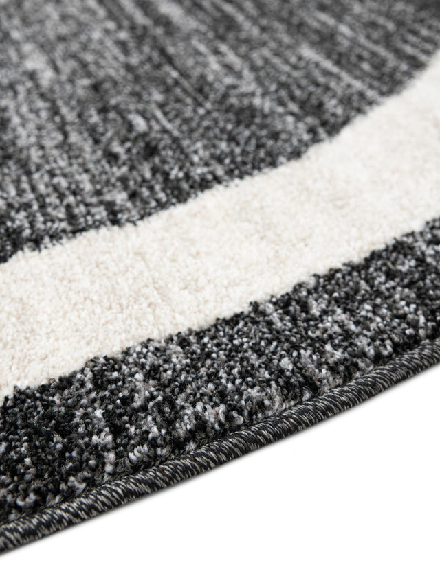 Black 6' 1 x 6' 1 Del Mar Round Area Rug 100% Polypropylene Easy Clean Stain Resistant Vivid Modern Carpet Mat for Home Decor Interior Designing for Sale at Rug Engine